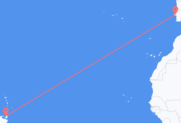 Port of Spain to Lisbon