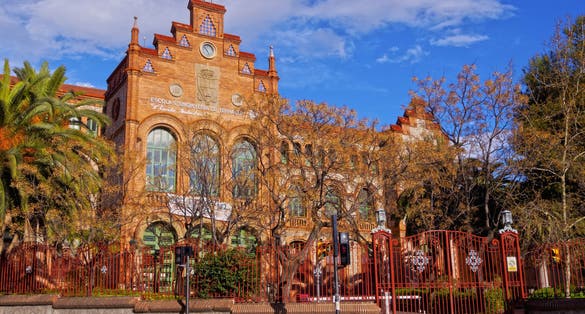 Photo of view of the Escuela Universitaria de Ingenieria Tecnica, Terrassa, Spain.