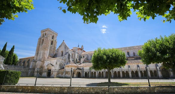 photo of a beautiful sunny view of Monasterio de las Huelgas in Burgos, Spain.