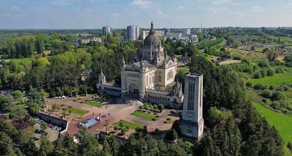 Photo of aerial view of Lisieux, France.