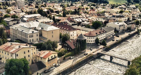 PHOTO OF VIEW OF Aerial view of Lienz, Austria.