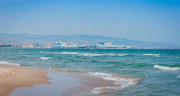 Catania, Sicily, Italy – view from the beach Lido azzurro