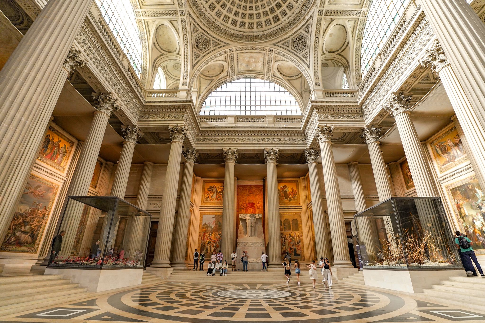 Photo of interior details of the Panthéon famous french basilica , temple and mausoleum in the 5th arrondissement , touristic landmark, Paris ,France.