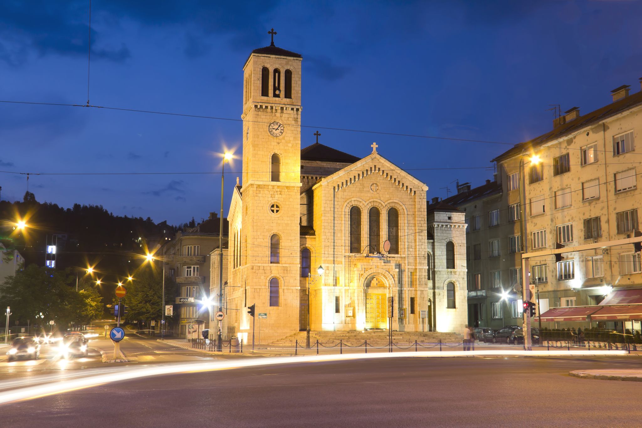 photo of view of Catholic old church in Sarajevo, Bosnia & Herzegovina.