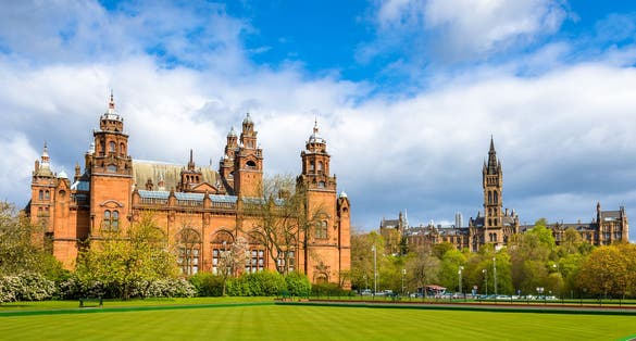Photo of Kelvingrove Museum and Glasgow University ,Scotland.