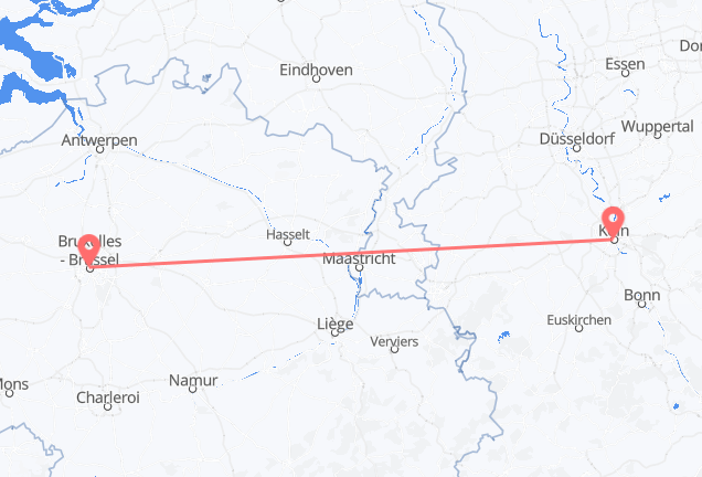 Cologne nach Brüssel