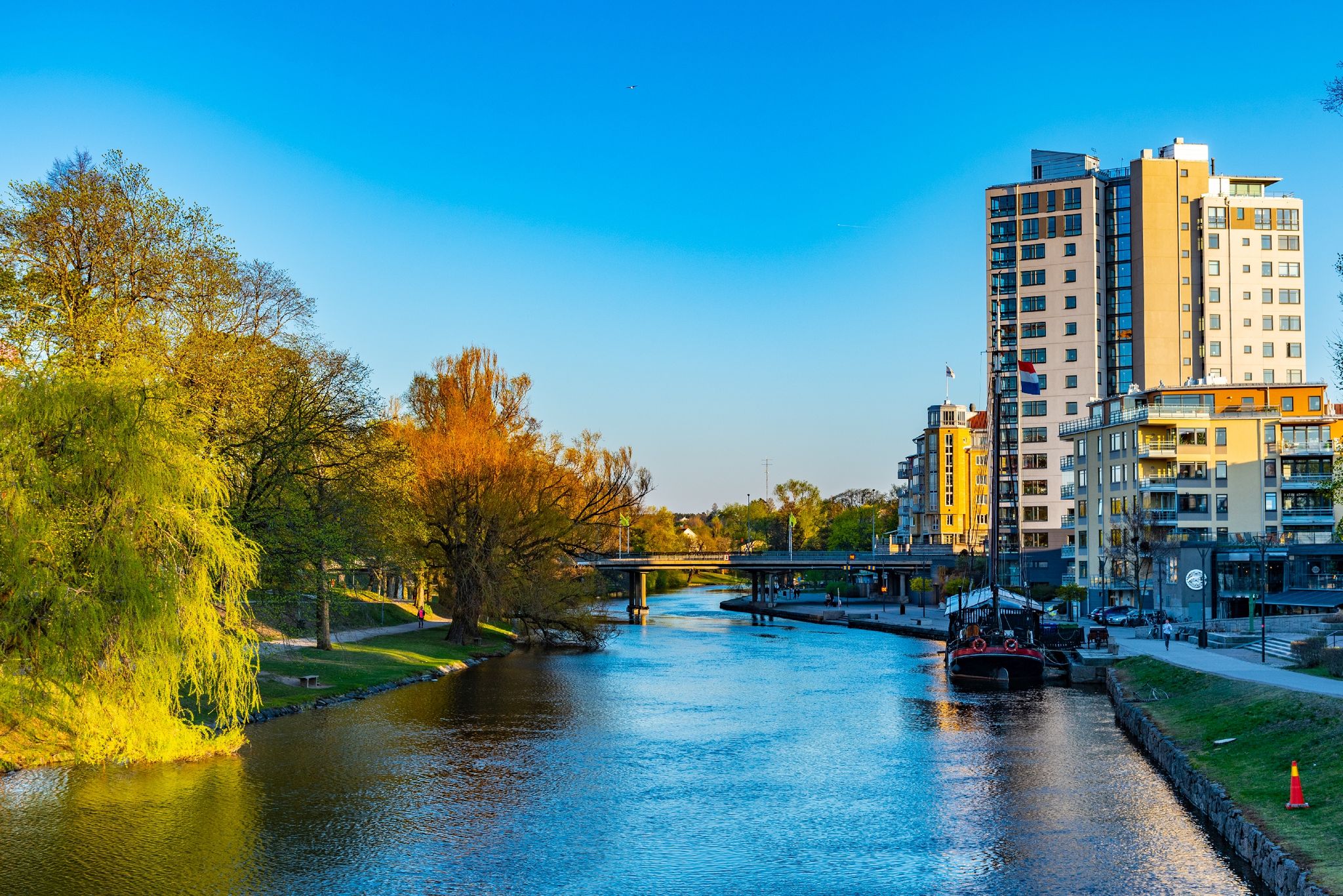 photo of Riverside of Stangan river in Linkoping, Sweden.
