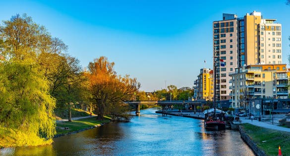 photo of Riverside of Stangan river in Linkoping, Sweden.