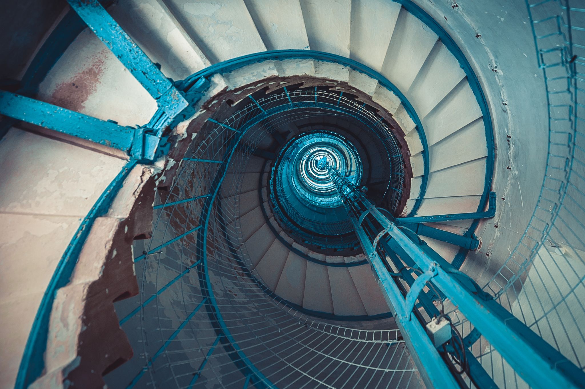 Photo of staircase detail of the Pakri lighthouse. Paldiski, Estonia.