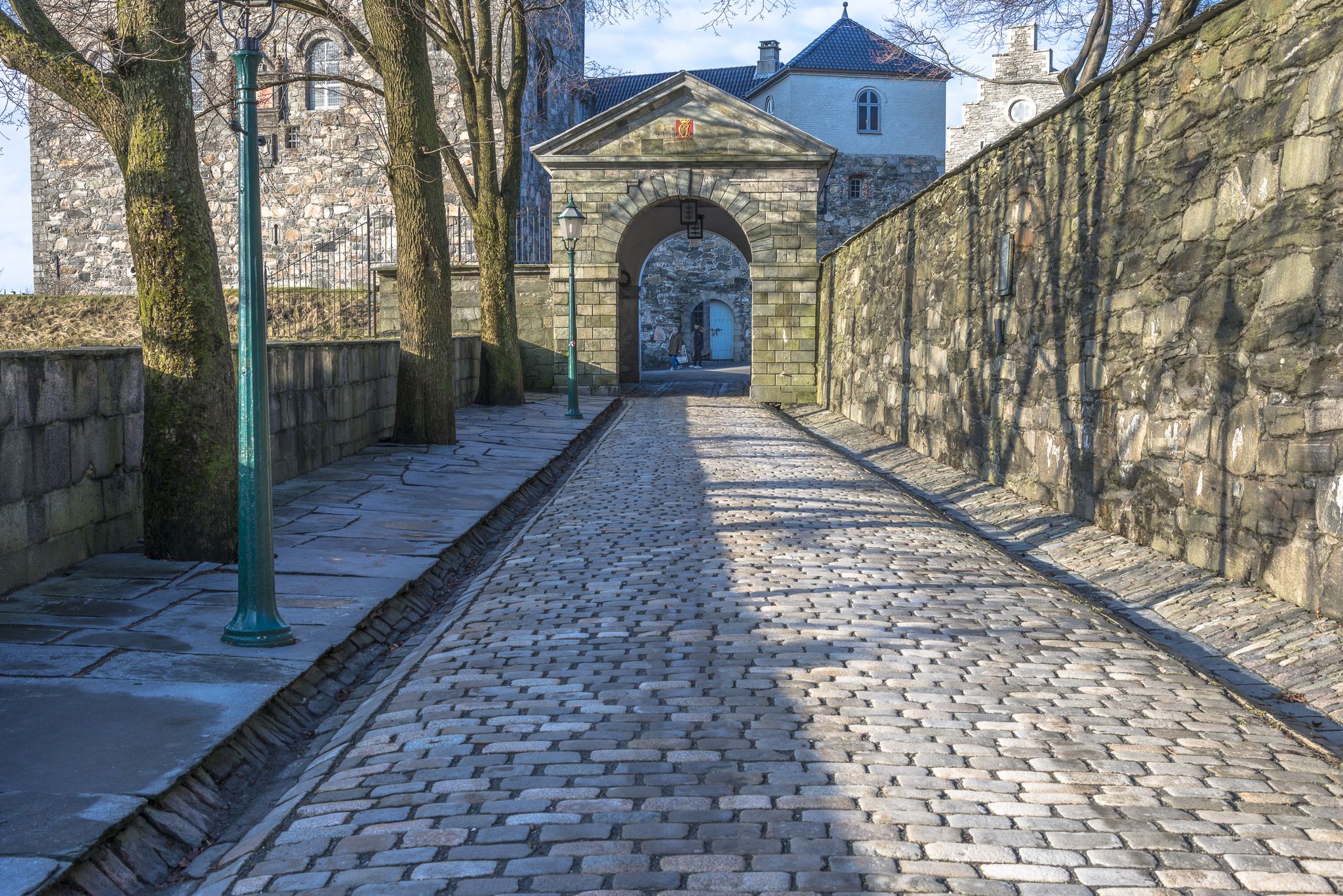 Photo of entrance to Bergenhus fortress in Bergen, Norway.