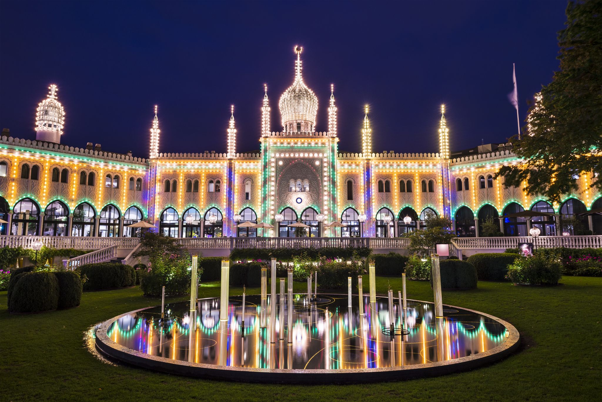 Photo of Moorish Palace of Copenhagen at Tivoli Gardens, Denmark.