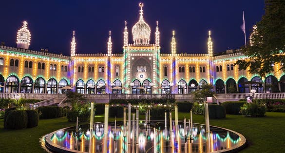 Photo of Moorish Palace of Copenhagen at Tivoli Gardens, Denmark.