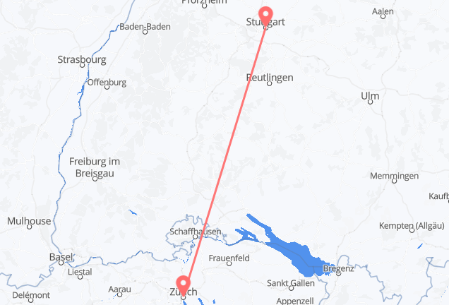 Stuttgart nach Zürich