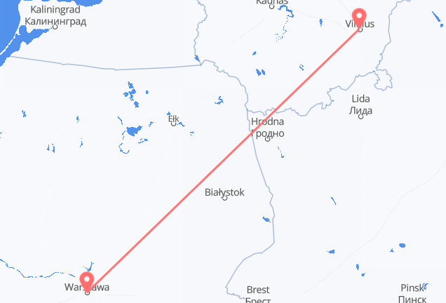 Vilnius to Warsaw