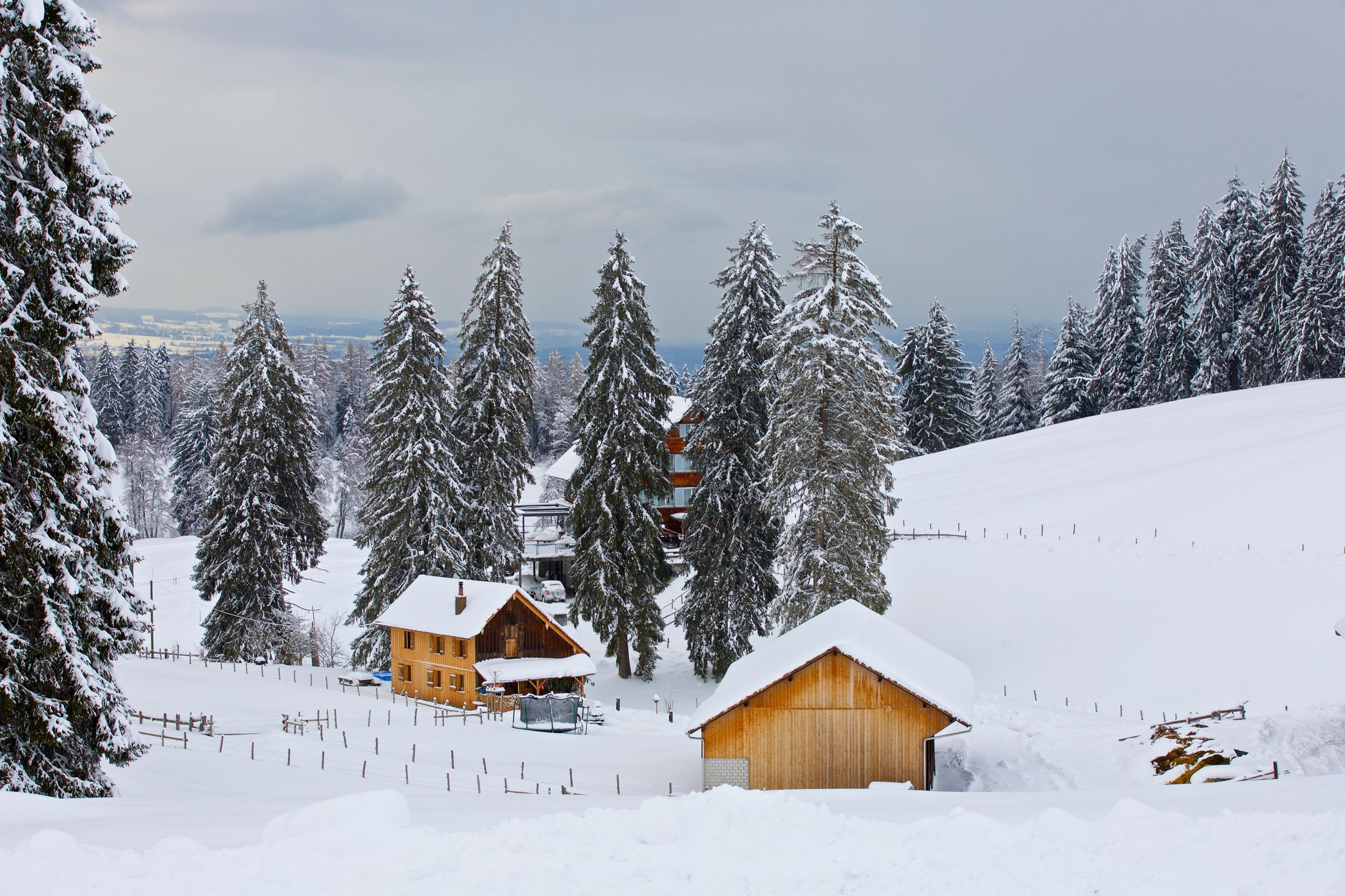 photo of Zugerberg in winter in Zug, Switzerland.