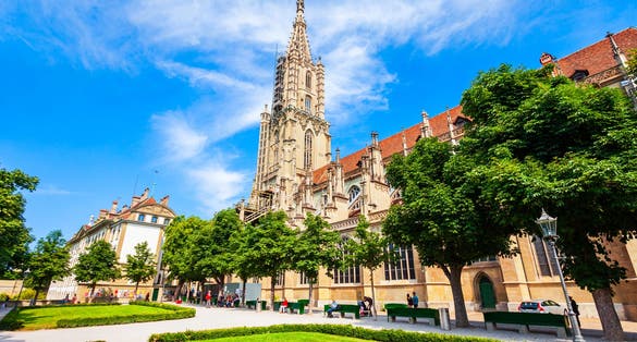 Photo of cathedral in the old city of Bern in Switzerland.