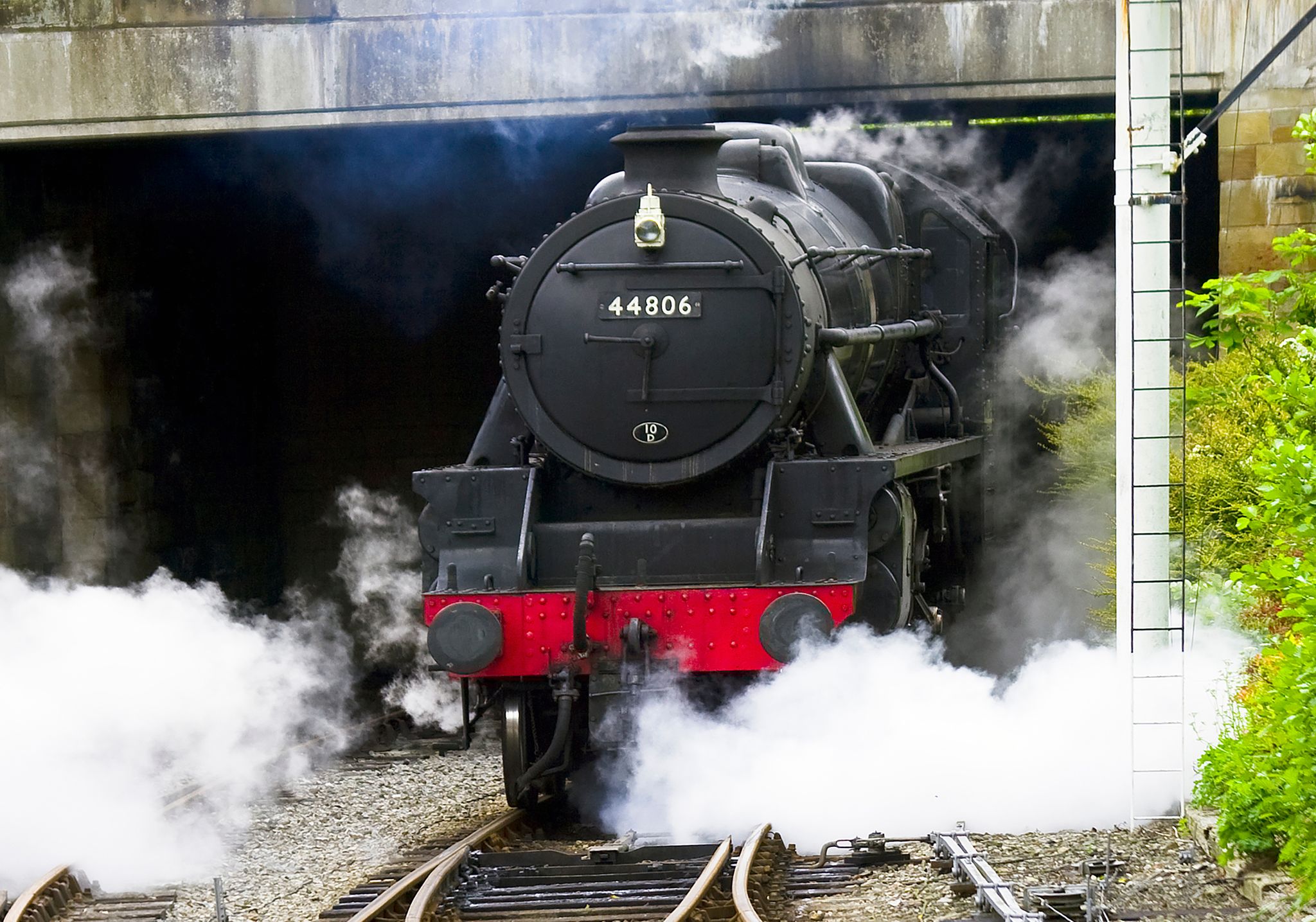 Photo of Steam Locomotive No. 44608 at Llangollen, North Wales.