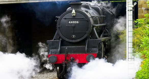Photo of Steam Locomotive No. 44608 at Llangollen, North Wales.