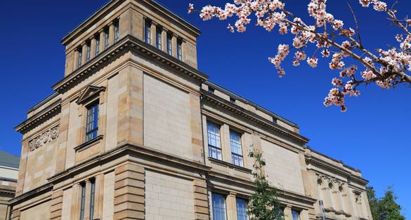 Photo of art museum (Kunstmuseen Krefeld) in Krefeld city in Germany. 