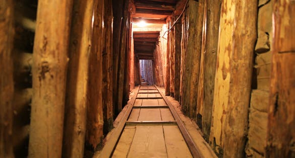 Photo of Interior of the Sarajevo Tunnel which provided a lifeline for Bosnian citizens' survival during the Siege of Sarajevo from 1992-1995.