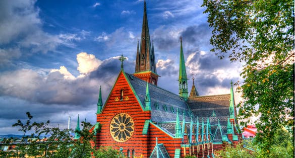 Exterior view to Oscar Fredriks Kyrka,Gothenburg, Sweden.