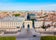 Photo of aerial view of Triumphal Arch or Arc de Triomphe in Montpellier city in France.