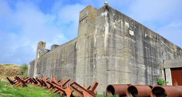 Photo of Tirpitz bunker and warfare museum grenades in Blaavand, Denmark.