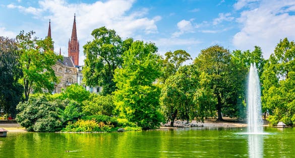 View of Kurpark in Weisbaden, Germany