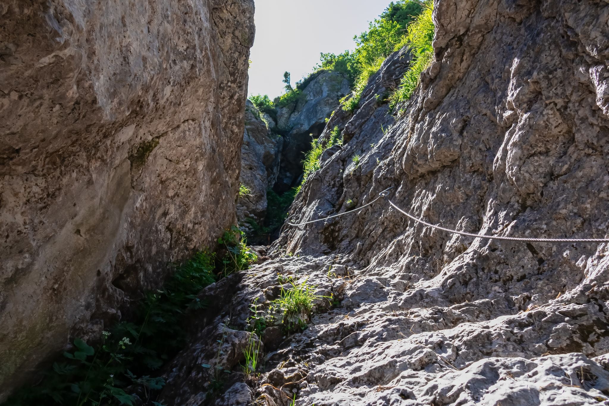 Photo of Scenic via ferrata hiking trail to mount Mangart (Mangrt), Julian Alps, Friuli Venezia Giulia, Italy, Europe.