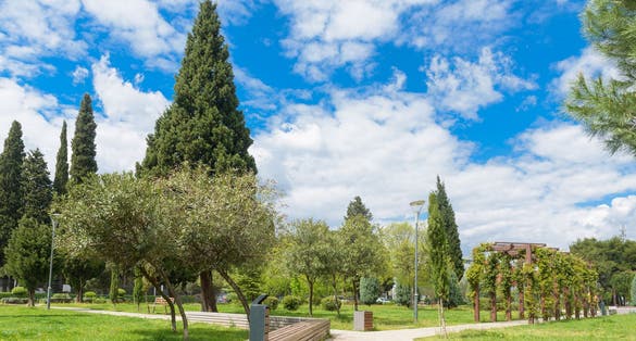 Photo of beautiful park in Podgorica ,capital of Montenegro.