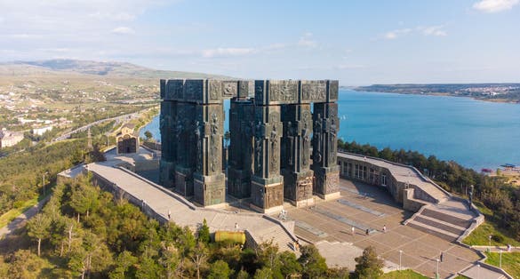 photo of Chronicle of Georgia, the history of Georgia, the sights of Tbilisi. The attractions of Tbilisi. Travel in Tbilisi. Traveling in Georgia. Aerial View of Tbilisi by Drone. Traveling in Georgia.