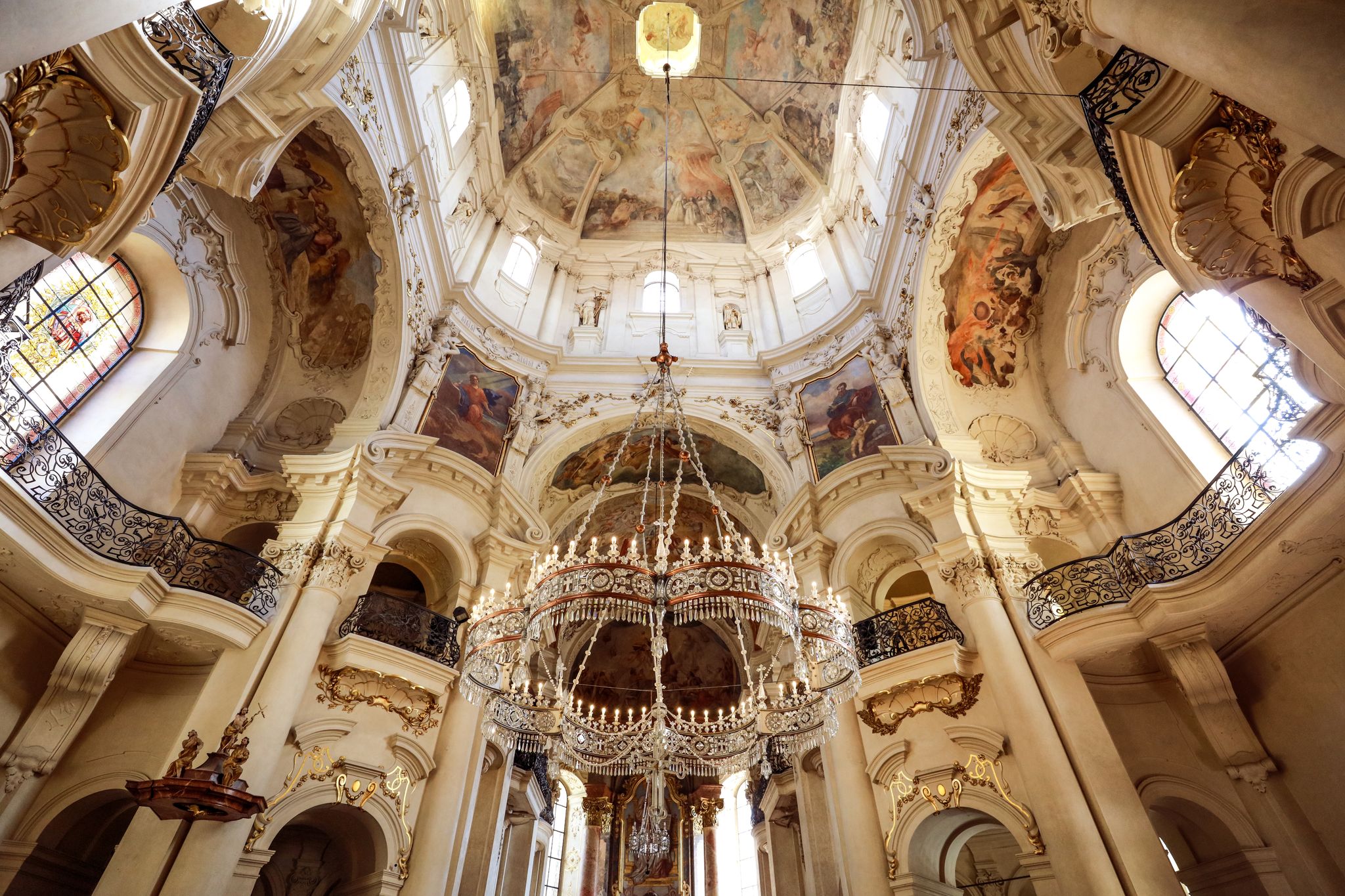Photo of interior of St. Nicholas church on Old Town square in Prague, Czech Republic.