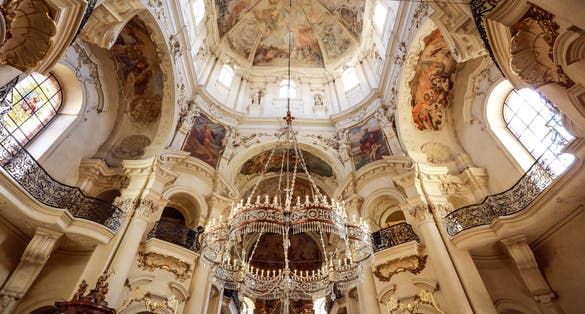 Photo of interior of St. Nicholas church on Old Town square in Prague, Czech Republic.