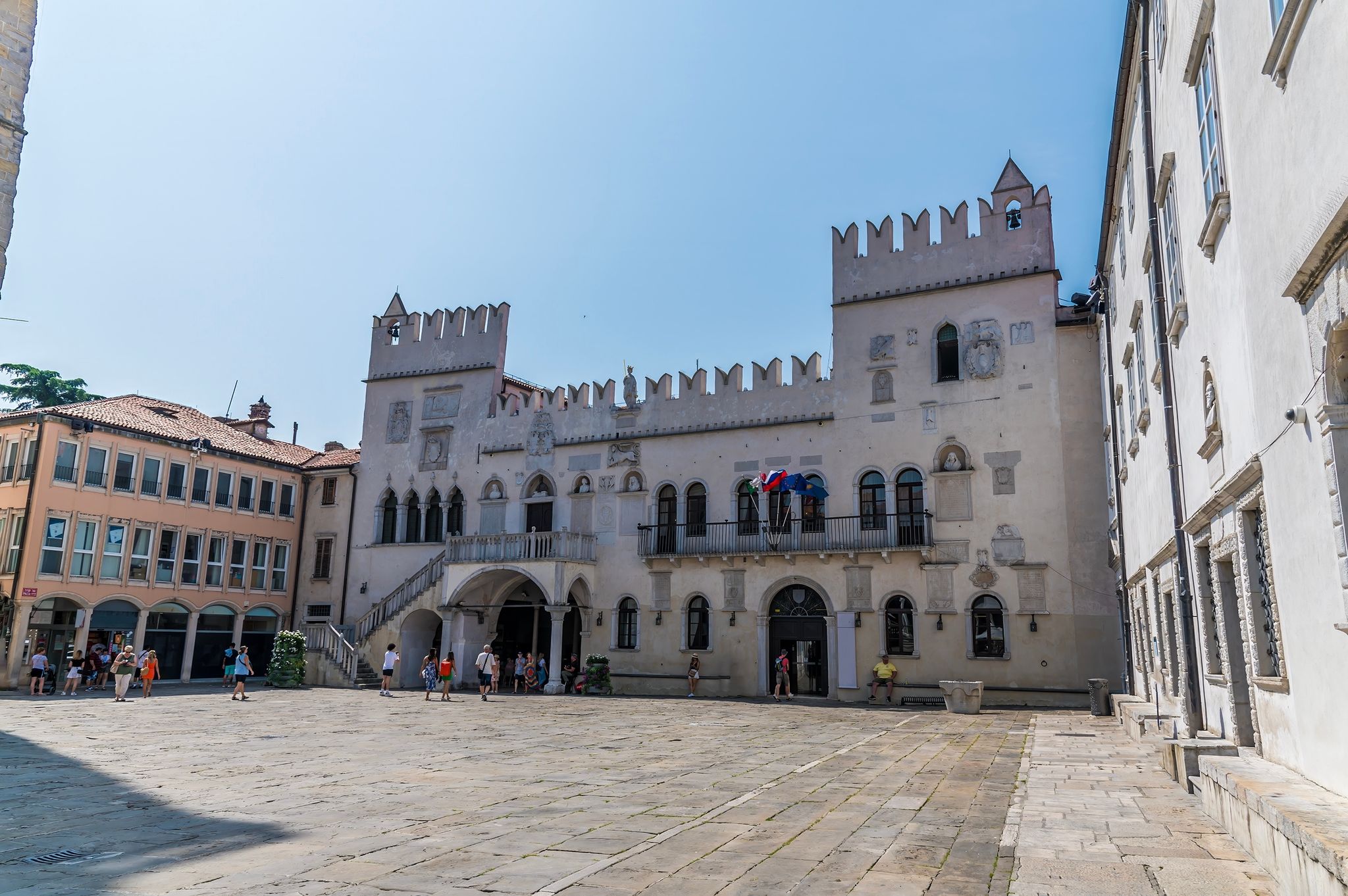A view across Tito Square at Koper, Slovenia in summertime