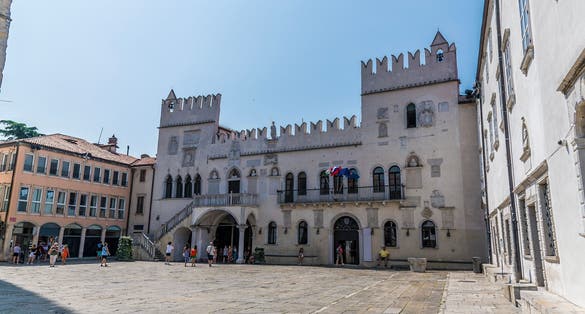 A view across Tito Square at Koper, Slovenia in summertime