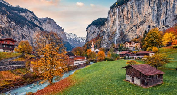 Photo of Impressive outdoor scene of Swiss Alps, canton of Bern, Switzerland.