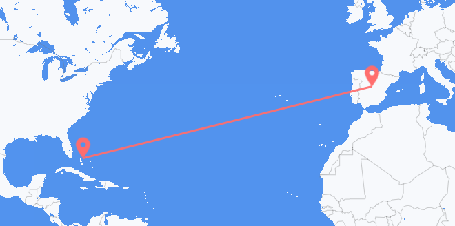 the Bahamas to Spain