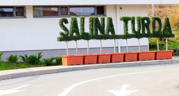 Photo of entrance to Turda Salt mine, Romania.