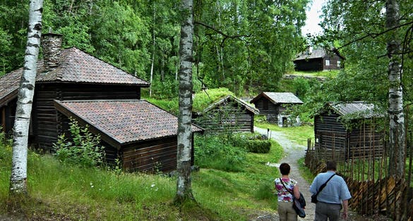 Norway - view on the historic house in Maihaugen near Lillehammer