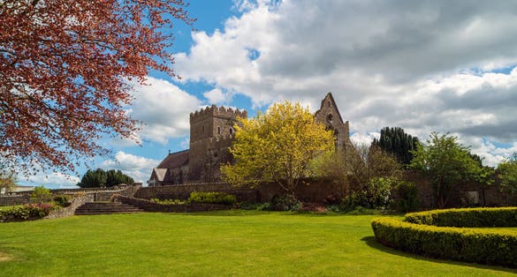 photo off view of St.Mary's Abbey situated in a beautiful side of the village of Gowran,County Kilkenny,Ireland.