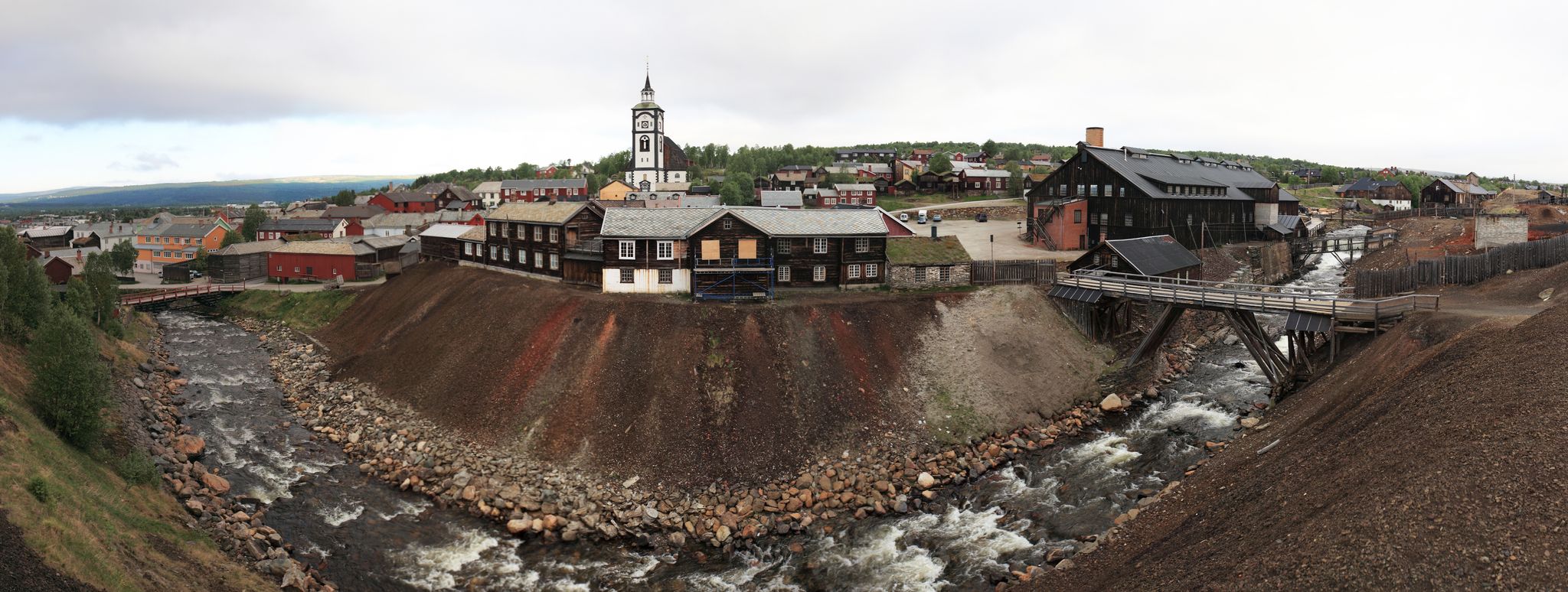 Streets of the old Røros (Roros), Norway.