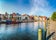 Photo of beautiful view of the old town of Husum, the capital of Nordfriesland and birthplace of German writer Theodor Storm, in Schleswig-Holstein, Germany.