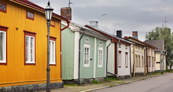  Photo of Old street in Kokkola. Finland.