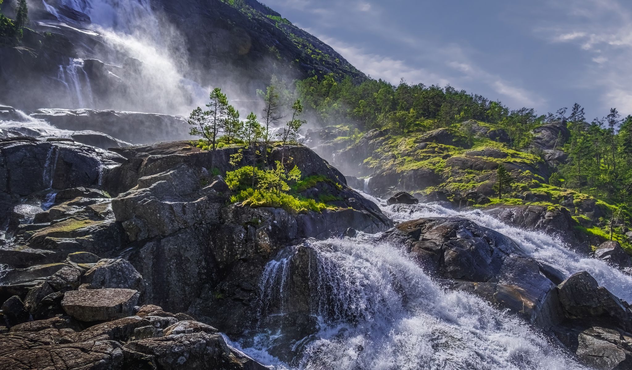 Photo of beautiful Vøringfossen waterfall in Norway.