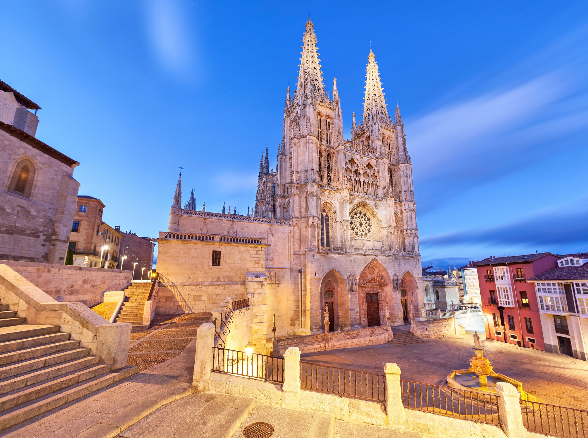 Photo of Burgos Cathedral in the evening light, Spain.