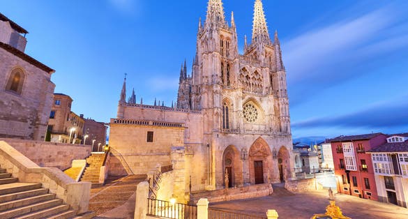 Photo of Burgos Cathedral in the evening light, Spain.