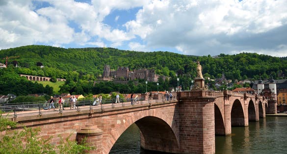 Heidelberg Castle with the Old Bridge in foreground