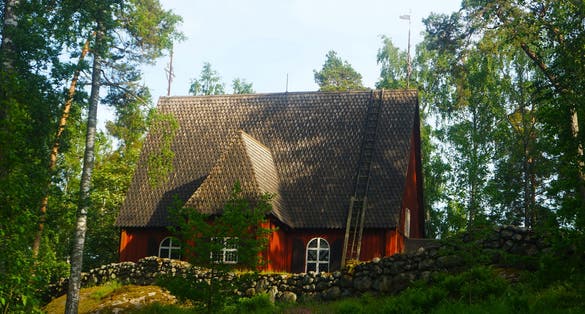 Photo of Mansion in the park Seurasaari, Helsinki, Finland.