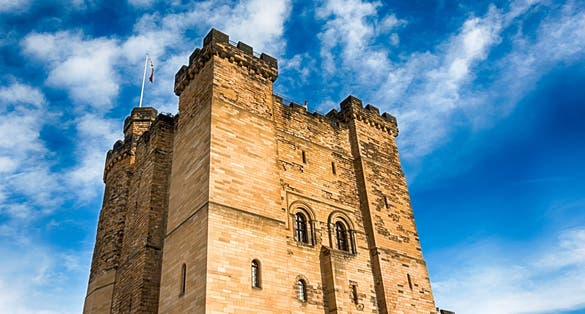 Photo of Newcastle Castle Keep, remains of medieval fortification in Newcastle-Upon-Tyne.