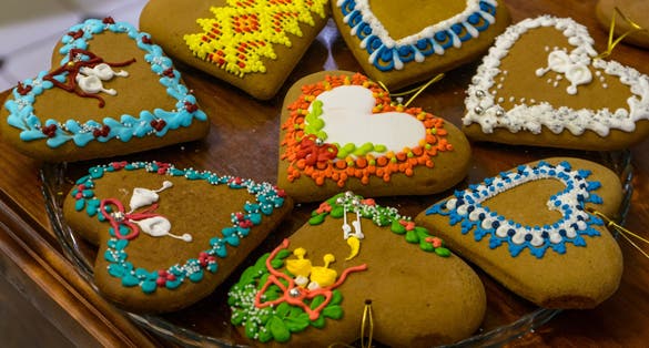 Traditional, culourful, gingerbreads handmade in Torun , Poland